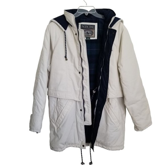 Women's Cold Weather Hooded Coat by Pacific Trail, Plaid Lined Zip and Snap Up - Picture 3 of 12